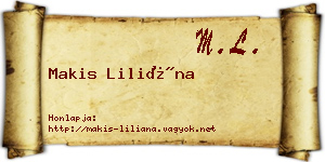 Makis Liliána névjegykártya